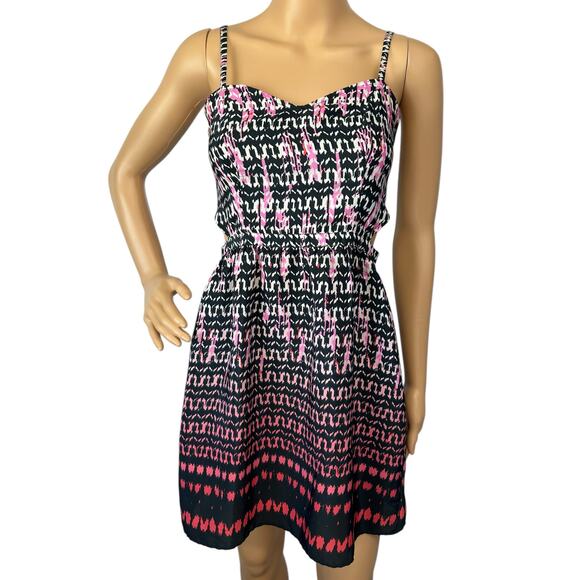 2/$15 American Eagle Cutout Mini Dress Pink Black Ombre Pockets Size 0 - Picture 2 of 13